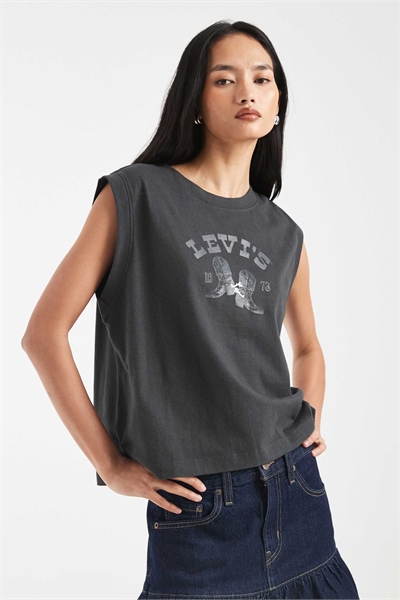 Прямая майка с логотипом, черная артикул 150050215