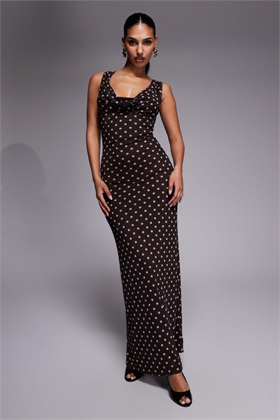 Эксклюзивное макси-платье с облегающим кроем, завязками, драпировкой на талии и капюшоном на спине артикул 155168047