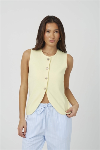 Вязаный жилет с круглым вырезом артикул 156387429