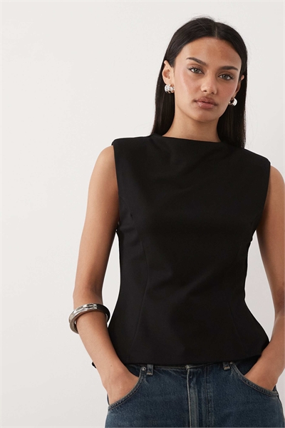 Топ без рукавов с баской артикул 156172272