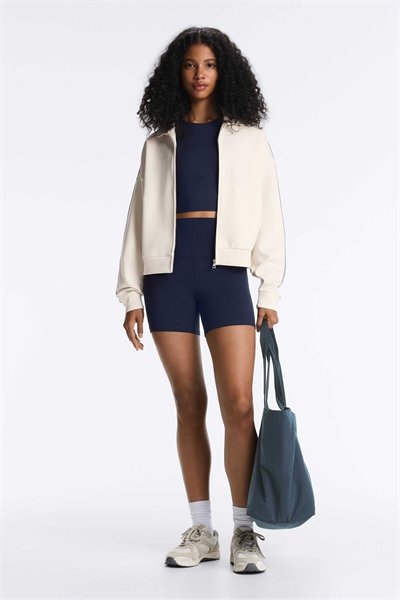 Куртка из пике-хлопка с боковыми вставками в елочку артикул 156465242