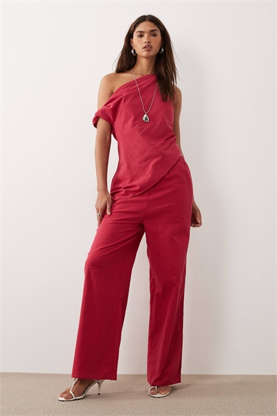 Комплект из хлопкового топа с открытыми плечами и брюк от Tasi артикул 154848662