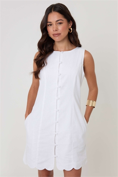 Платье-сарафан из смешанного льна артикул 156193765