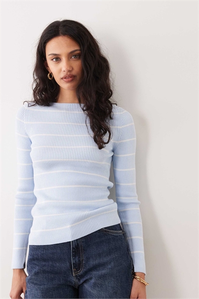 Топ с длинными рукавами и лодочным вырезом артикул 155144900