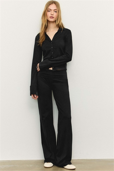 Брюки из сетчатой ткани с отворотом на талии артикул 156369995