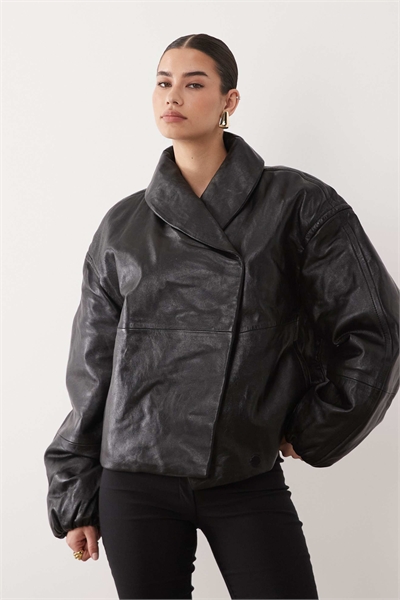 Куртка-воронка с подкладкой из 100% кожи от Capsule артикул 156172276