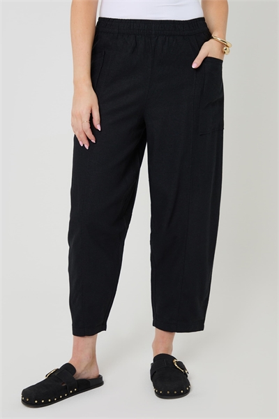 Брюки с расклешенными брючинами и карманами из смесовой ткани артикул 155550657