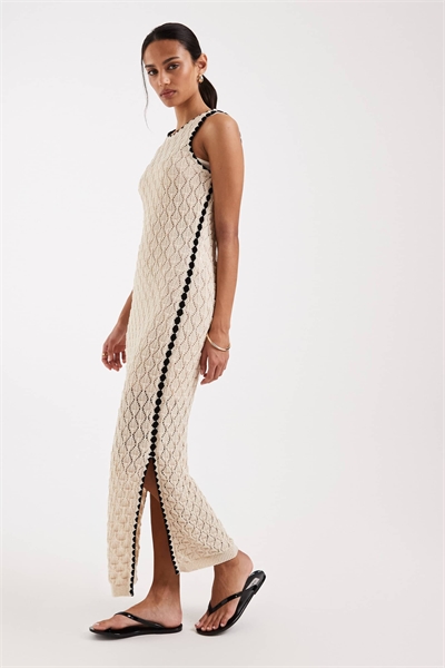 Макси-платье без рукавов, связанное крючком артикул 155116076