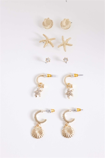Набор из 10 сережек «Морская звезда» от Simone артикул 154316215