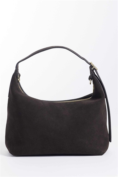 Небольшая сумка через плечо из натуральной замши со съемной ручкой артикул 155575303