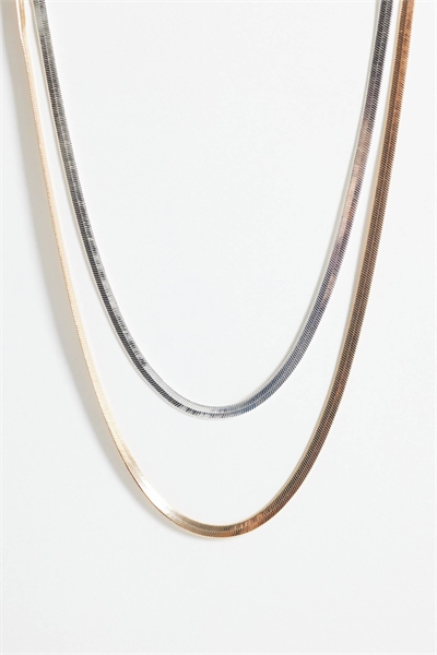 Набор из 2 ожерелий с змеиной цепочкой из смешанных металлов артикул 154316210