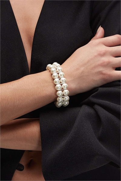 Браслет с двумя жемчужинами артикул 153017730