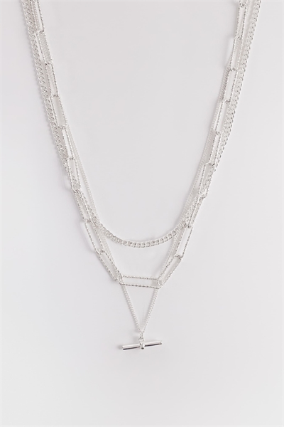 Нежное колье с T-образной застежкой из 3 рядов артикул 154316209