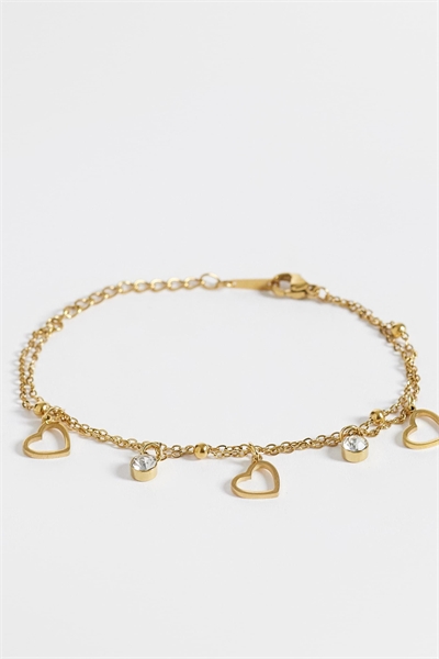 Браслет с подвесками в виде сердечек артикул 154852945