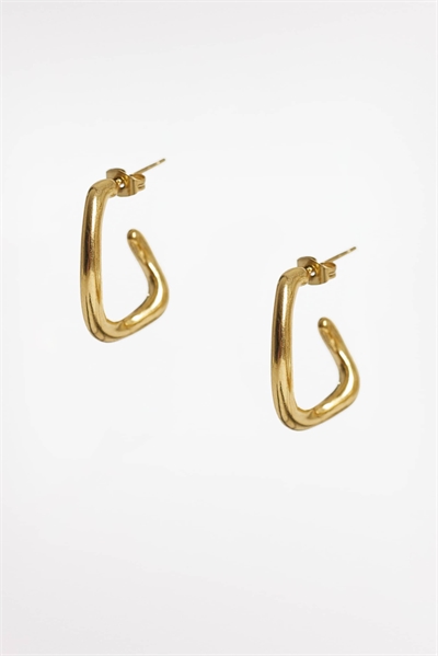 Серьги-кольца овальной формы с изгибом артикул 154852928