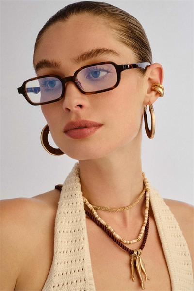 Очки «Пифлер» с синими стеклами и прозрачными линзами прямоугольной формы артикул 152422558