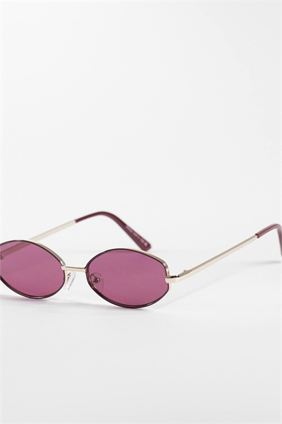 Строгие овальные металлические солнцезащитные очки артикул 152420468