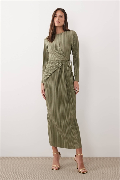 Макси-платье с длинными рукавами, запахом и завязкой на талии артикул 154959917