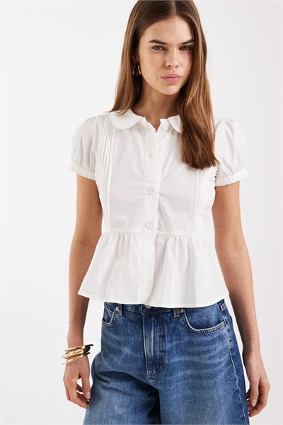 Блузка с воротником и баской от Linde артикул 155926334