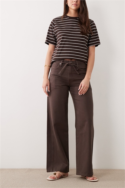 Джинсы Rachel с прямыми брючинами и шнурком на талии, коричневого цвета артикул 156129964