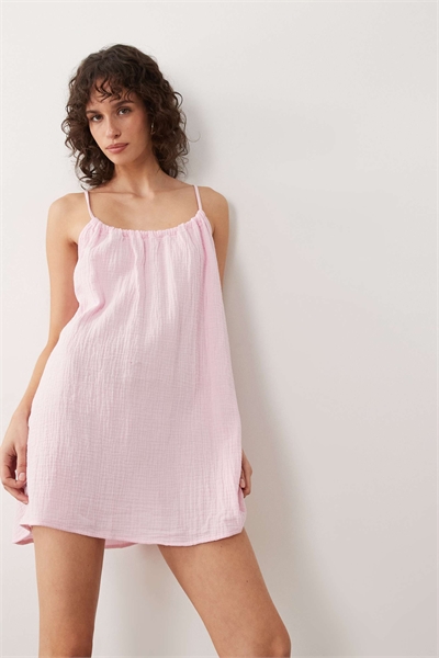 Мини-платье без рукавов из марли артикул 154332632