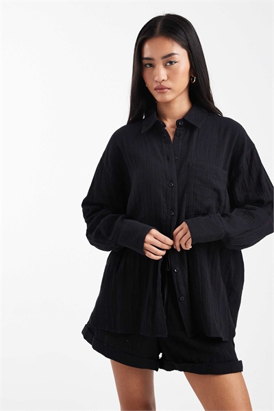 Рубашка из хлопчатобумажной ткани с крупным рисунком артикул 152231885