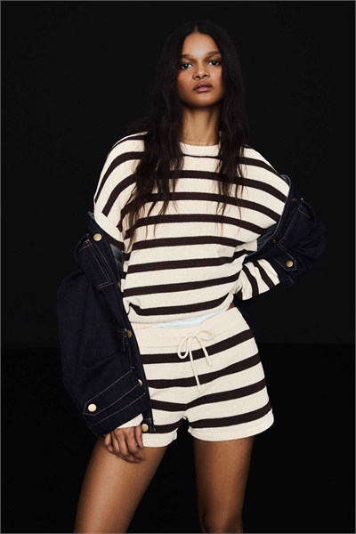 Шорты в полоску в стиле рустик артикул 156267651