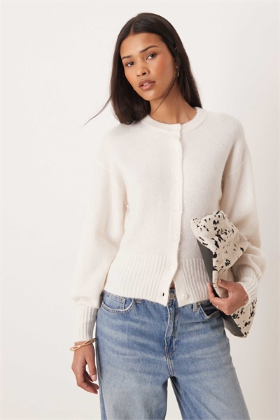 Короткий вязаный кардиган из альпаки и шерсти артикул 154756996