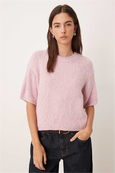 Свитер с короткими рукавами из трикотажа артикул 152323145