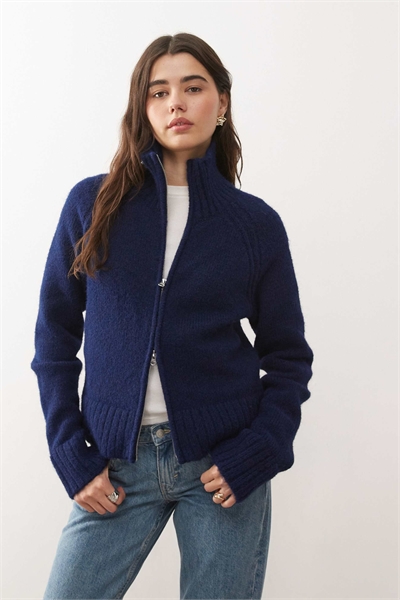 Кардиган из ворсистого трикотажа с застежкой-молнией из смешанной шерсти артикул 152900371