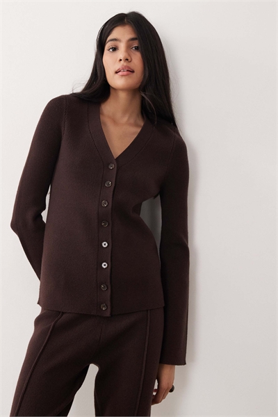 Кардиган с ребристым воротником co-ord артикул 151342306