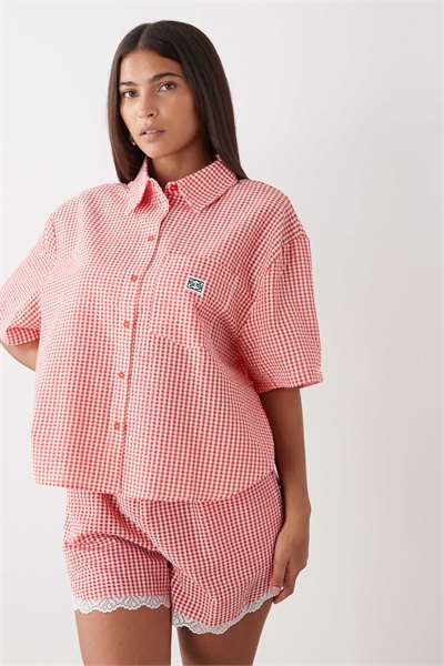 Рубашка прямого кроя из ткани «сирсакер» co-ord артикул 155672325