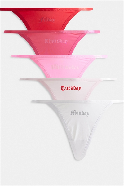 7 пар стрингов с логотипом дней недели в разных цветах артикул 154747744