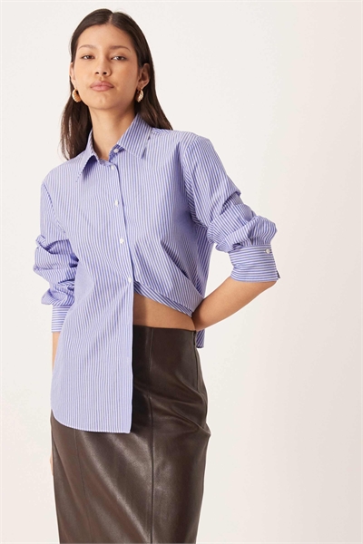 Рубашка из смешанной ткани с хлопком артикул 153488334