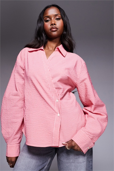 Рубашка с запахом и рукавами-коконами артикул 149079207