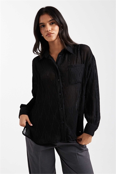 Рубашка с прозрачными гофрированными вставками артикул 148523007