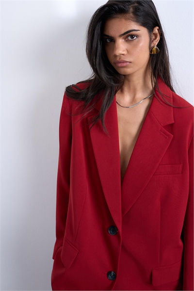 Блейзер свободного кроя с 2 пуговицами, вишнево-красный артикул 147475512