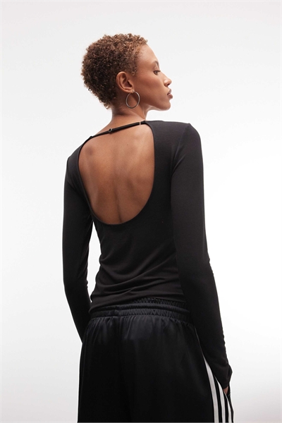 Топ с открытой спиной и длинными рукавами артикул 154840092