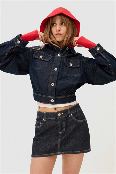 Джинсовая мини-юбка артикул 156383648