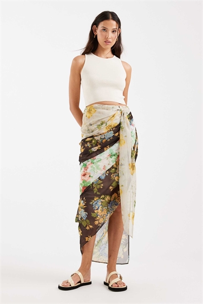 Макси-юбка из шифона с драпировкой co-ord артикул 152802621