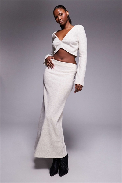 Макси-юбка из ткани с ребристой текстурой co-ord артикул 151218834