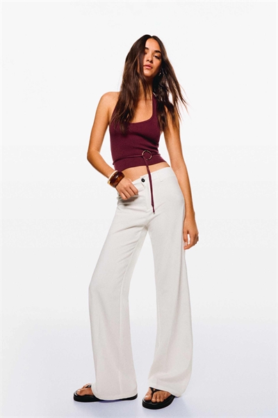 Брюки с широкими штанинами артикул 149317424