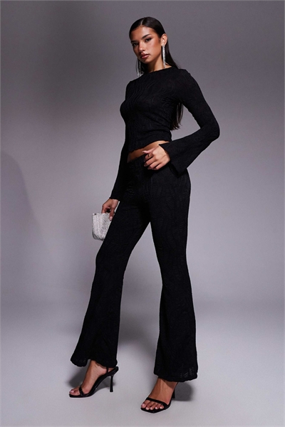 Брюки с высокой талией и расклешенными брючинами co-ord артикул 150178613