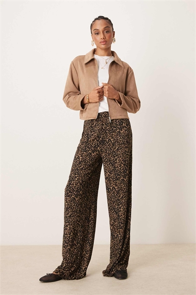 Брюки с широкими брючинами и фактурной поверхностью артикул 140260428