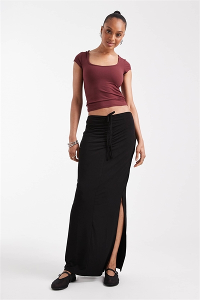 Макси-юбка с драпировкой спереди артикул 147972558