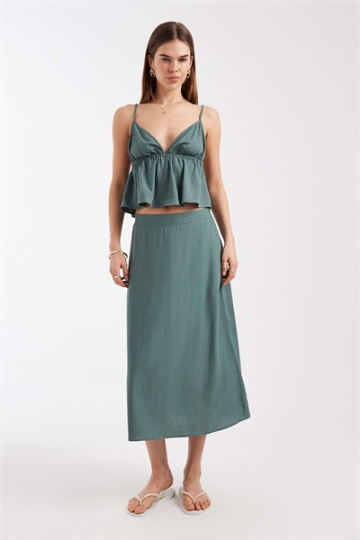 Юбка средней длины с эффектом льна co-ord артикул 154693195