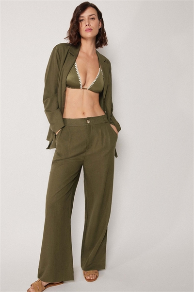 Брюки из льна и вискозы артикул 156299596