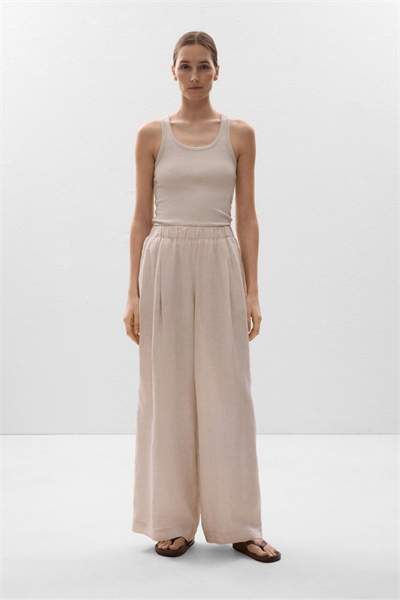 Брюки из 100% льна с широкими брючинами артикул 156279380