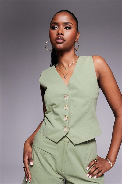 Эксклюзивный жилет из хлопка с эффектом льна co-ord артикул 140700606