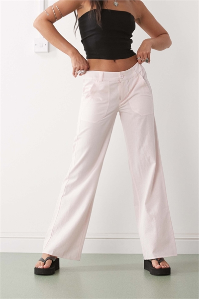 Брюки свободного кроя с низкой посадкой в стиле 90-х из льна артикул 140290626